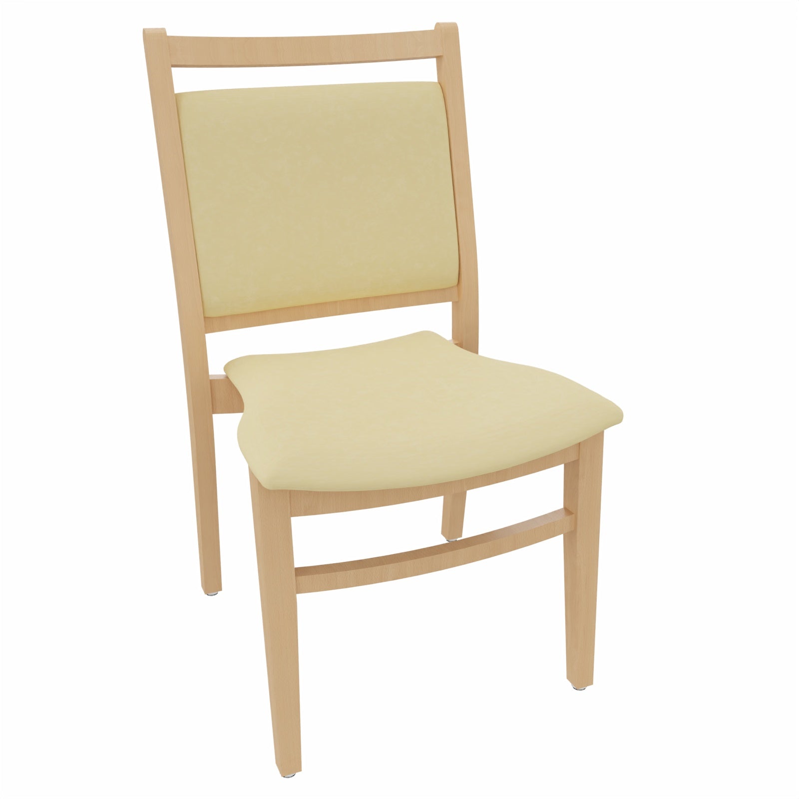 Pflegestuhl André ohne Armlehnen – Ideal für Senioren im Altenheim oder Zuhause - Metall Silber / Clean-Stoff Como Creme