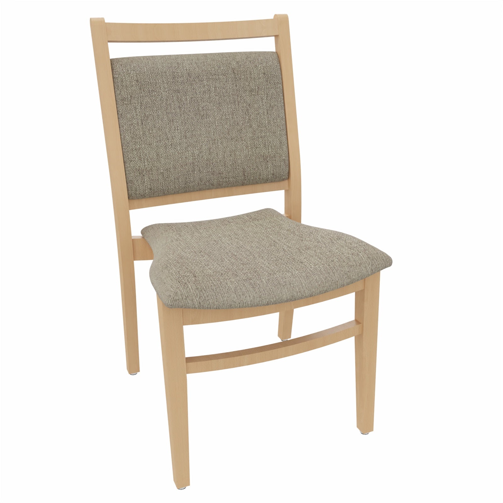 Pflegestuhl André ohne Armlehnen – Ideal für Senioren im Altenheim oder Zuhause - Metall Silber / Stoff Kariba Beige
