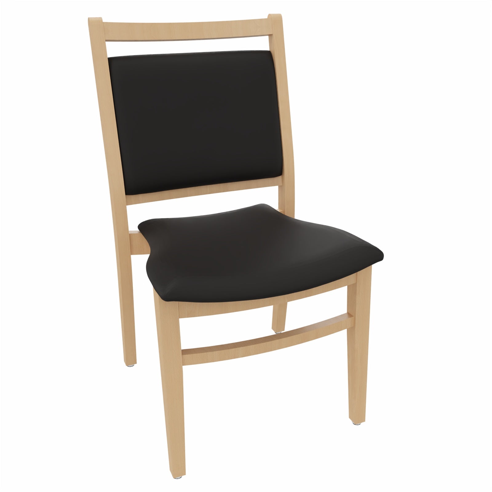 Pflegestuhl André ohne Armlehnen – Ideal für Senioren im Altenheim oder Zuhause - Kunststoff Weiss / Kunstleder Soft Schwarz