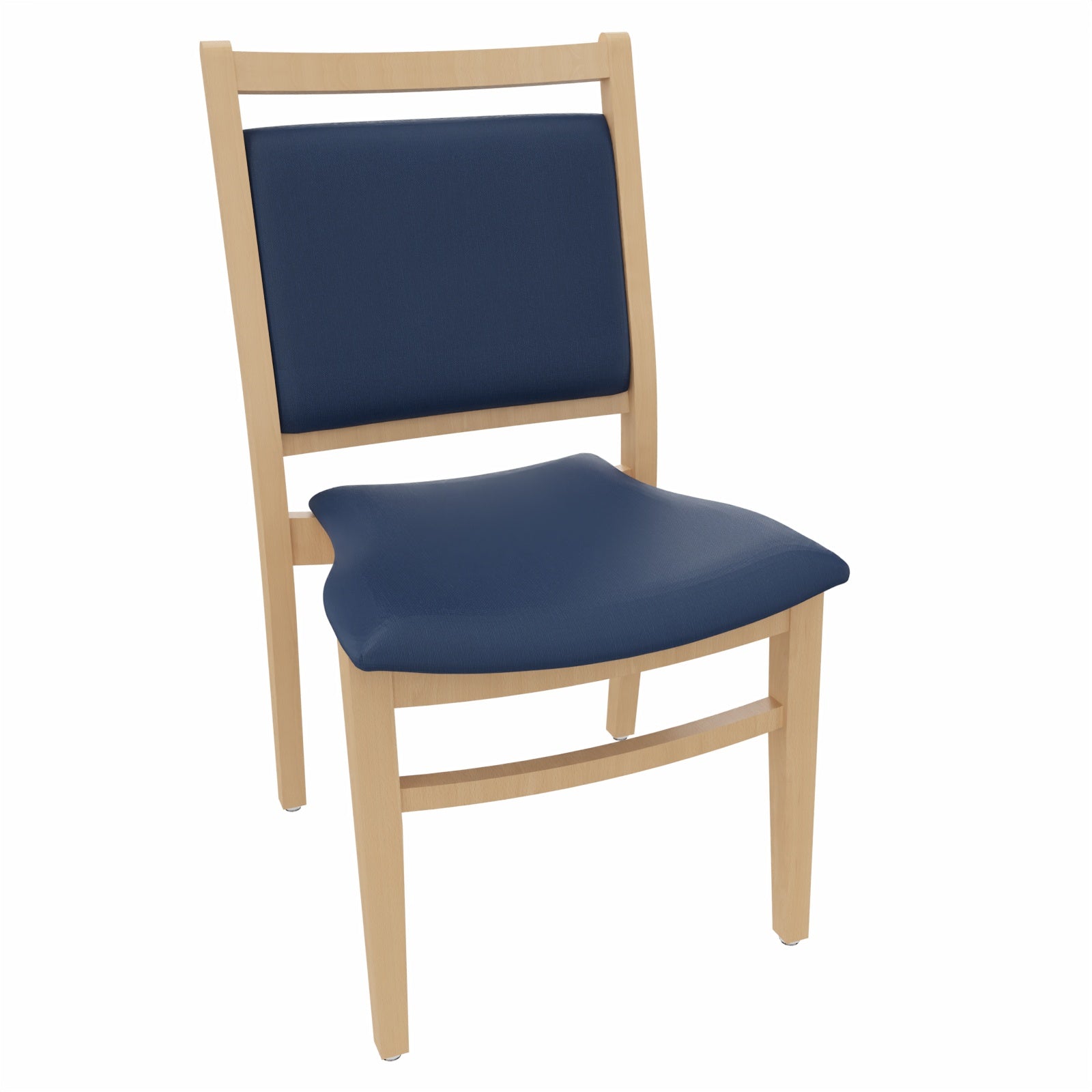 Pflegestuhl André ohne Armlehnen – Ideal für Senioren im Altenheim oder Zuhause - Metall Silber / Clean-Kunstleder Walter Blau