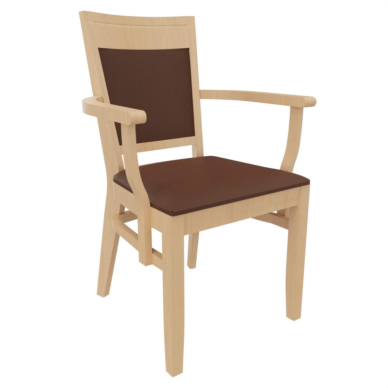 Armlehnenstuhl Anne – Pflegeleichter Seniorenstuhl mit ergonomischer Sitzhöhe - Metall Silber / Clean-Kunstleder Walter Braun