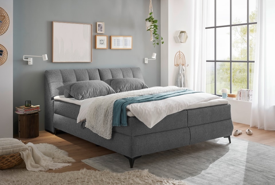 Boxbett Atlantis 120x200 cm in Olive von ED Exciting Design mit Bettkasten