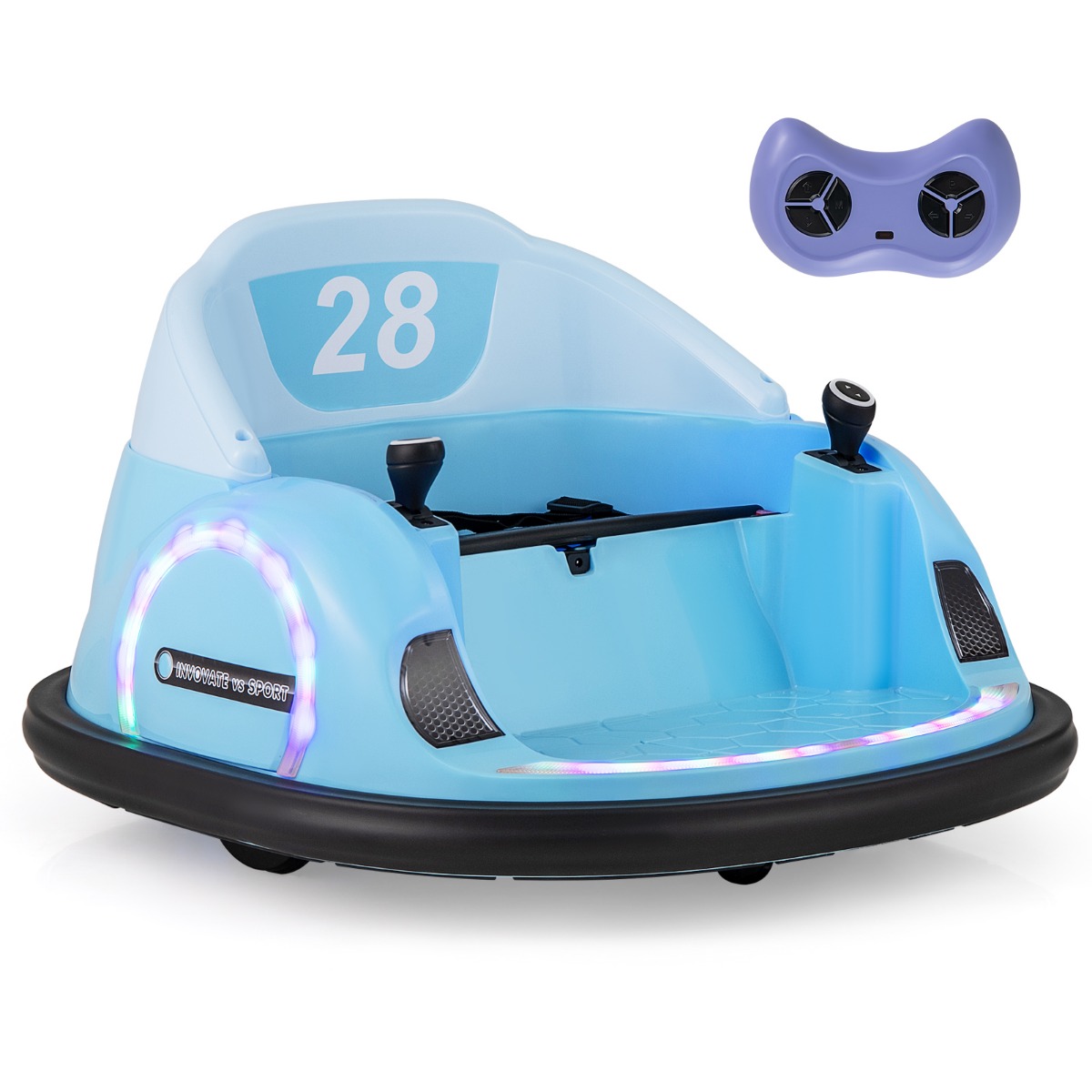 Autoscooter für Kinder elektrisches Bumper Car mit blinkenden LED-Lichtern Blau