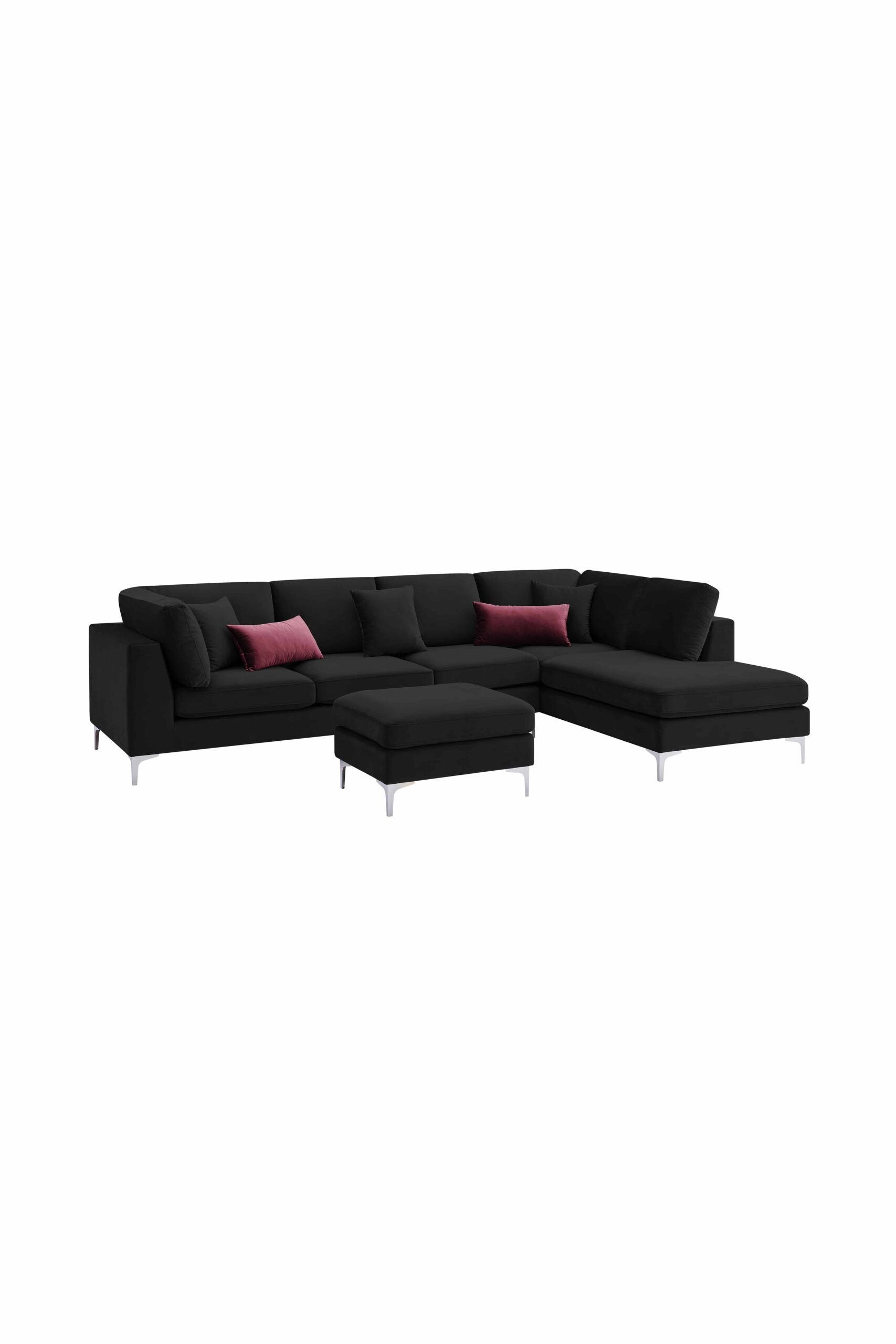 Sofa Manhattan 525-R Schwarz / Bordeaux