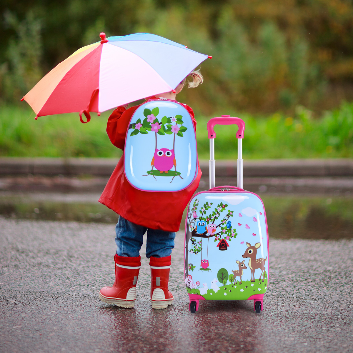 2 tlg Kofferset Kindergepäck 16'' Koffer + 12'' Rucksack
