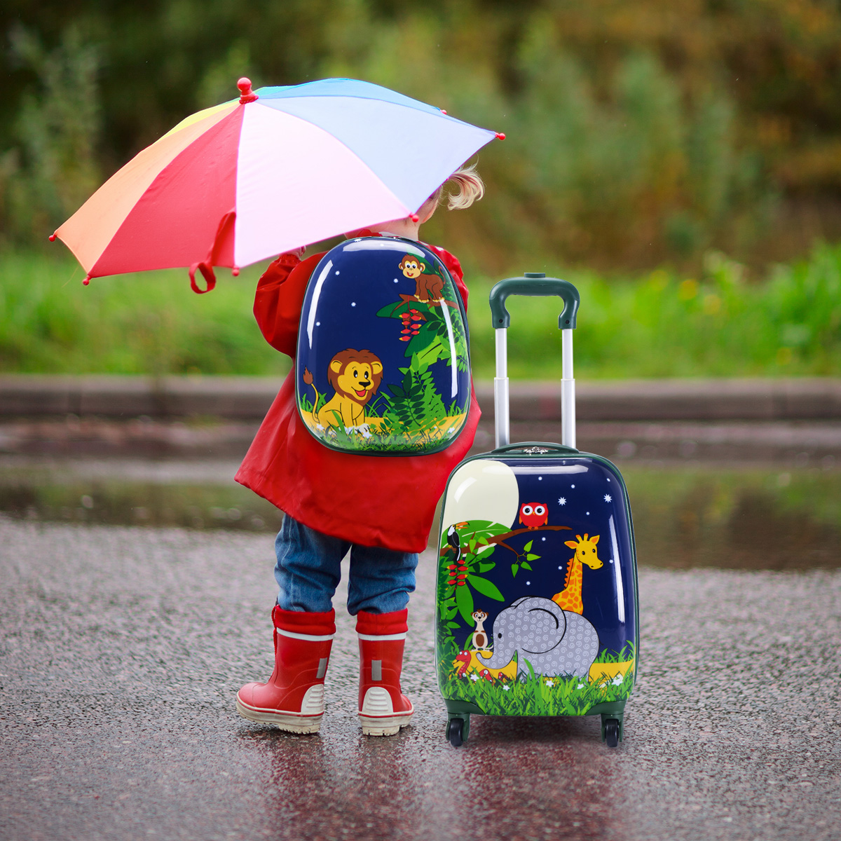 2 tlg Kofferset Reisegepäck Kindergepäck 16'' Koffer + 12'' Rucksack