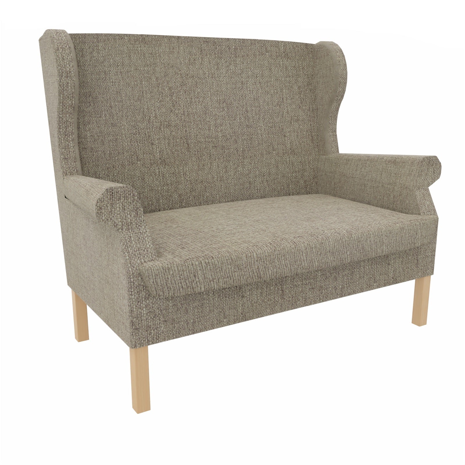 Sitzbank Caro – Gepolsterte Massivholzbank mit abnehmbarem Sitzpolster, bis 250 kg belastbar - Metall Silber / Stoff Kariba Beige