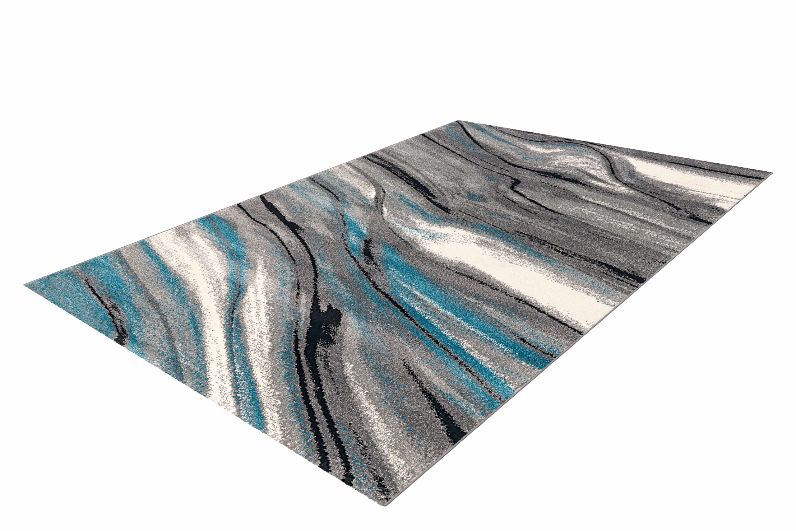 Move 4444 Grau / Blau / Weiß 240cm x 300cm