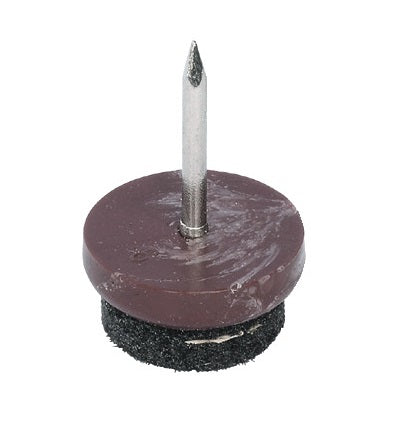 Filzgleiter braun – Möbelgleiter mit Kunststoffkörper & Stahlnagel, 9 mm - 21mm