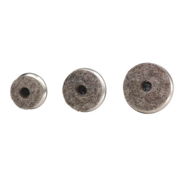 Filzgleiter Möbelgleiter mit Metallkörper – 9 mm Höhe, grau/nickel, mit Schraube - 28mm