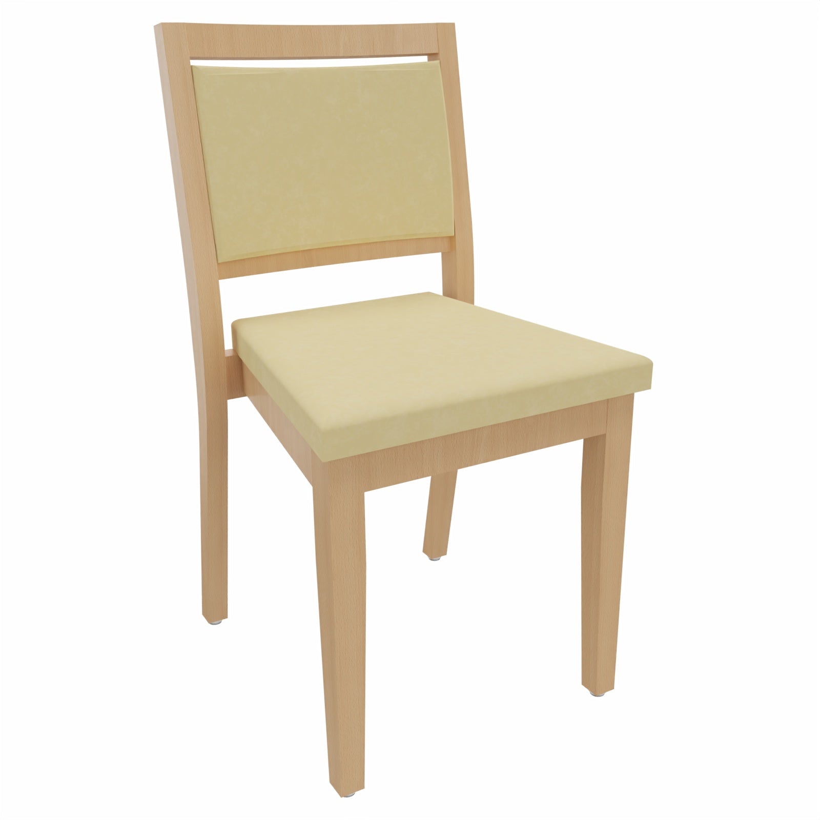Stapelstuhl Georg – Platzsparender Stuhl für Senioren, Pflege und Alltag - Metall Silber / Clean-Stoff Como Creme