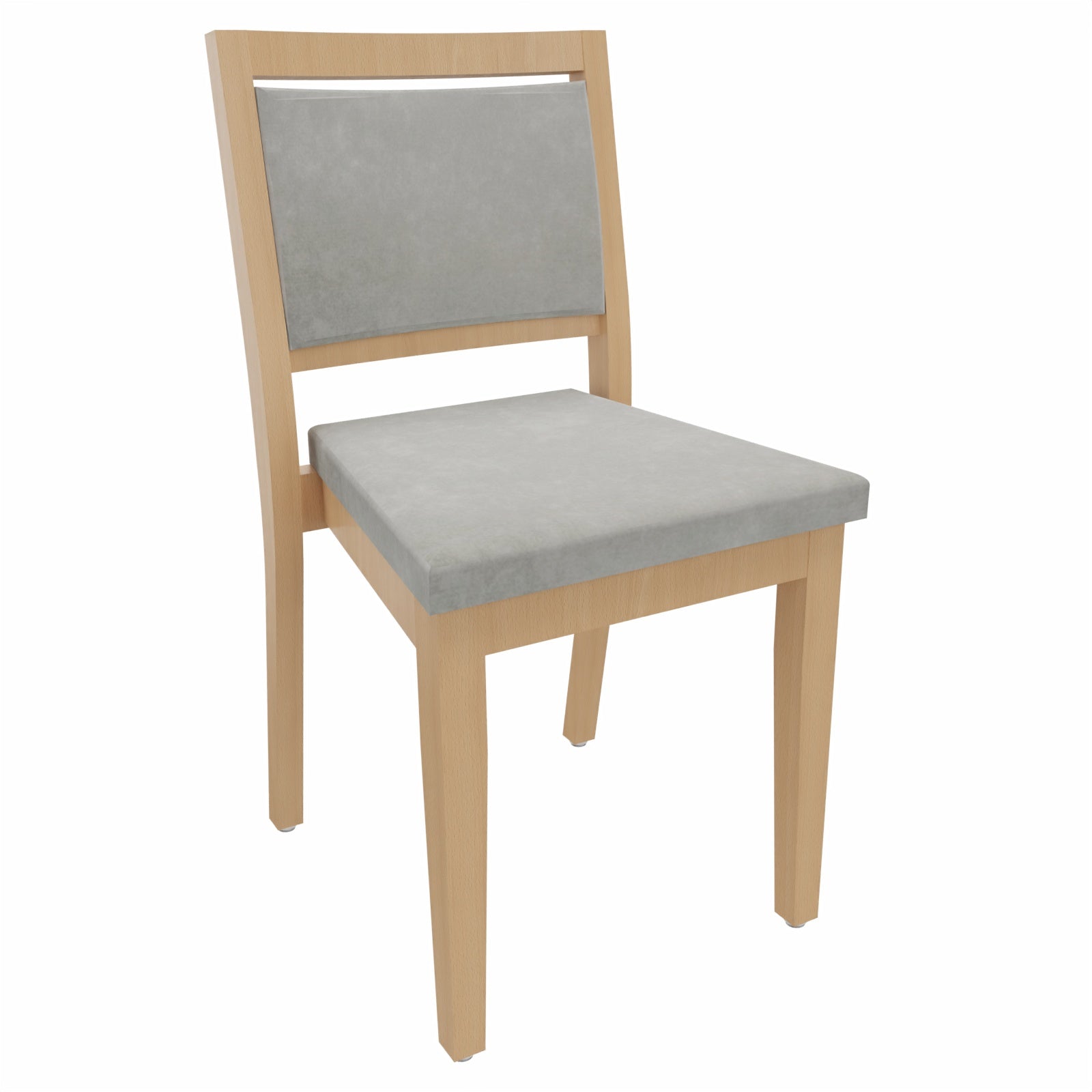 Stapelstuhl Georg – Platzsparender Stuhl für Senioren, Pflege und Alltag - Metall Silber / Clean-Stoff Como Grau