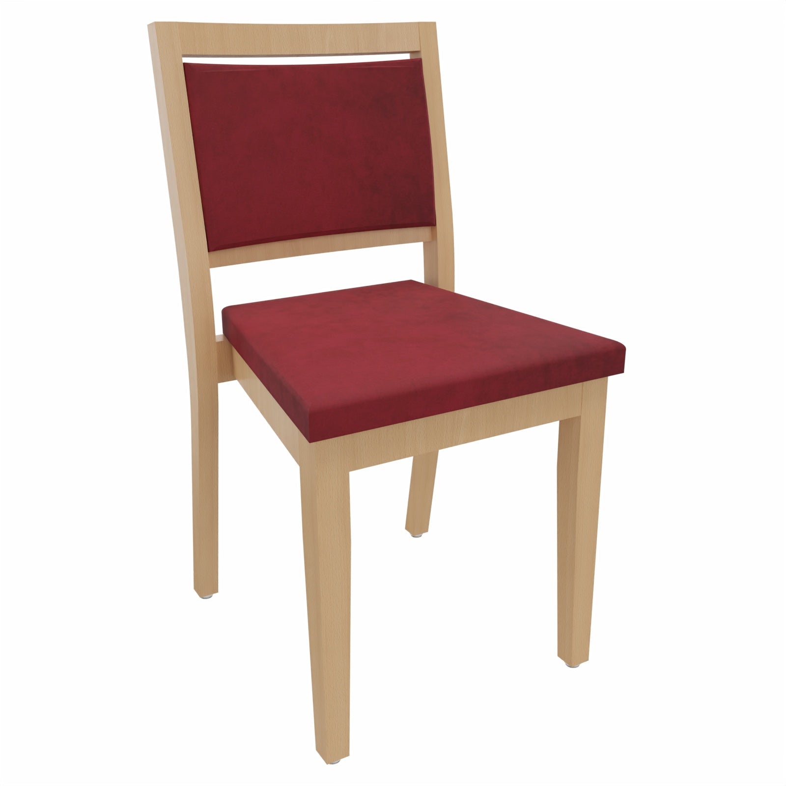 Stapelstuhl Georg – Platzsparender Stuhl für Senioren, Pflege und Alltag - Metall Silber / Clean-Stoff Como Rot