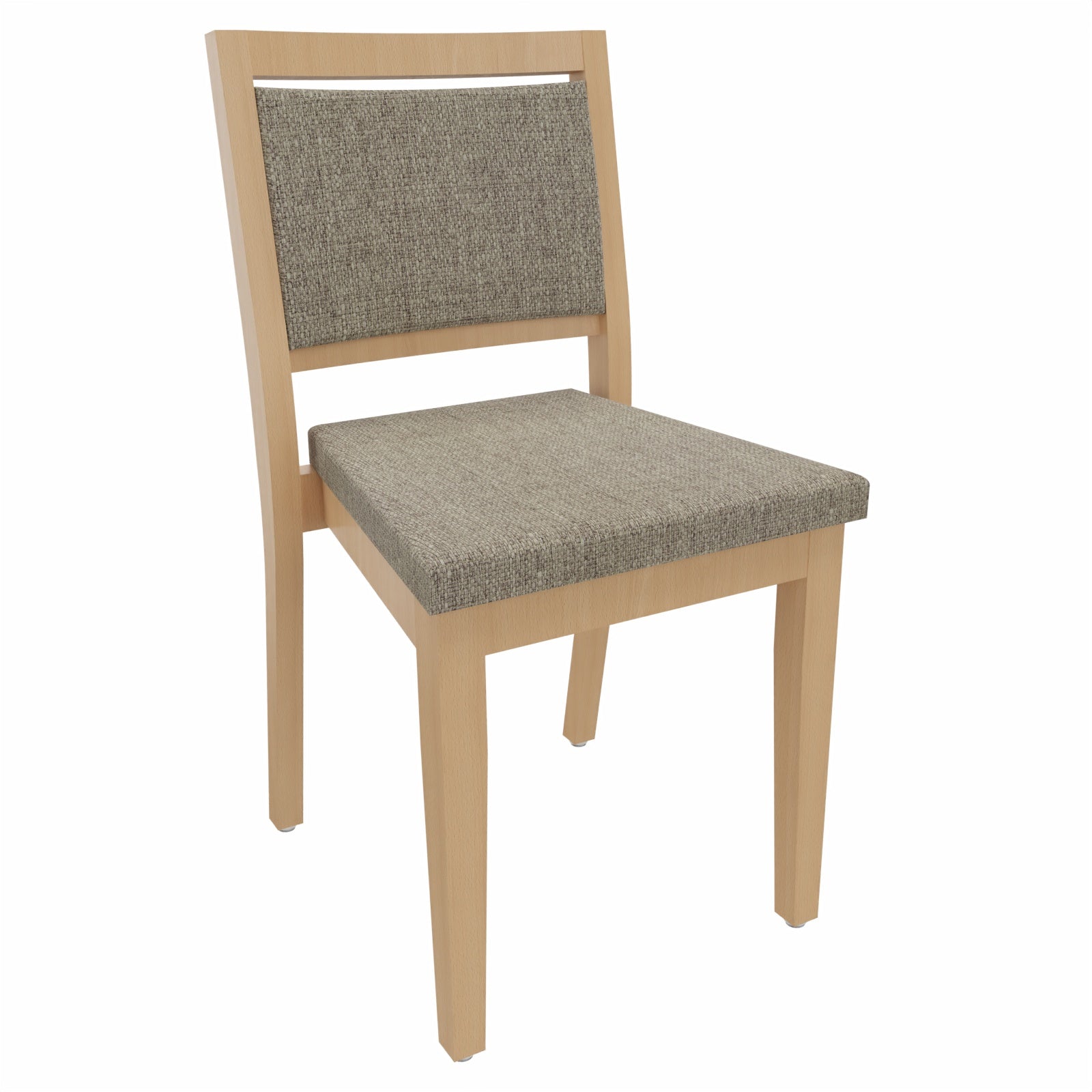 Stapelstuhl Georg – Platzsparender Stuhl für Senioren, Pflege und Alltag - Metall Silber / Stoff Kariba Beige