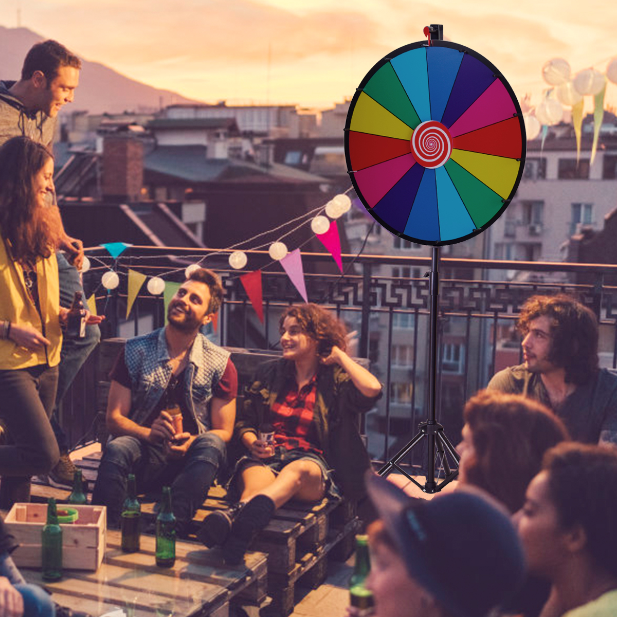 φ 60 cm GlücksradSpielzeug Farbe Rad Spiele für Lotteriespiele Wortspiele 24"