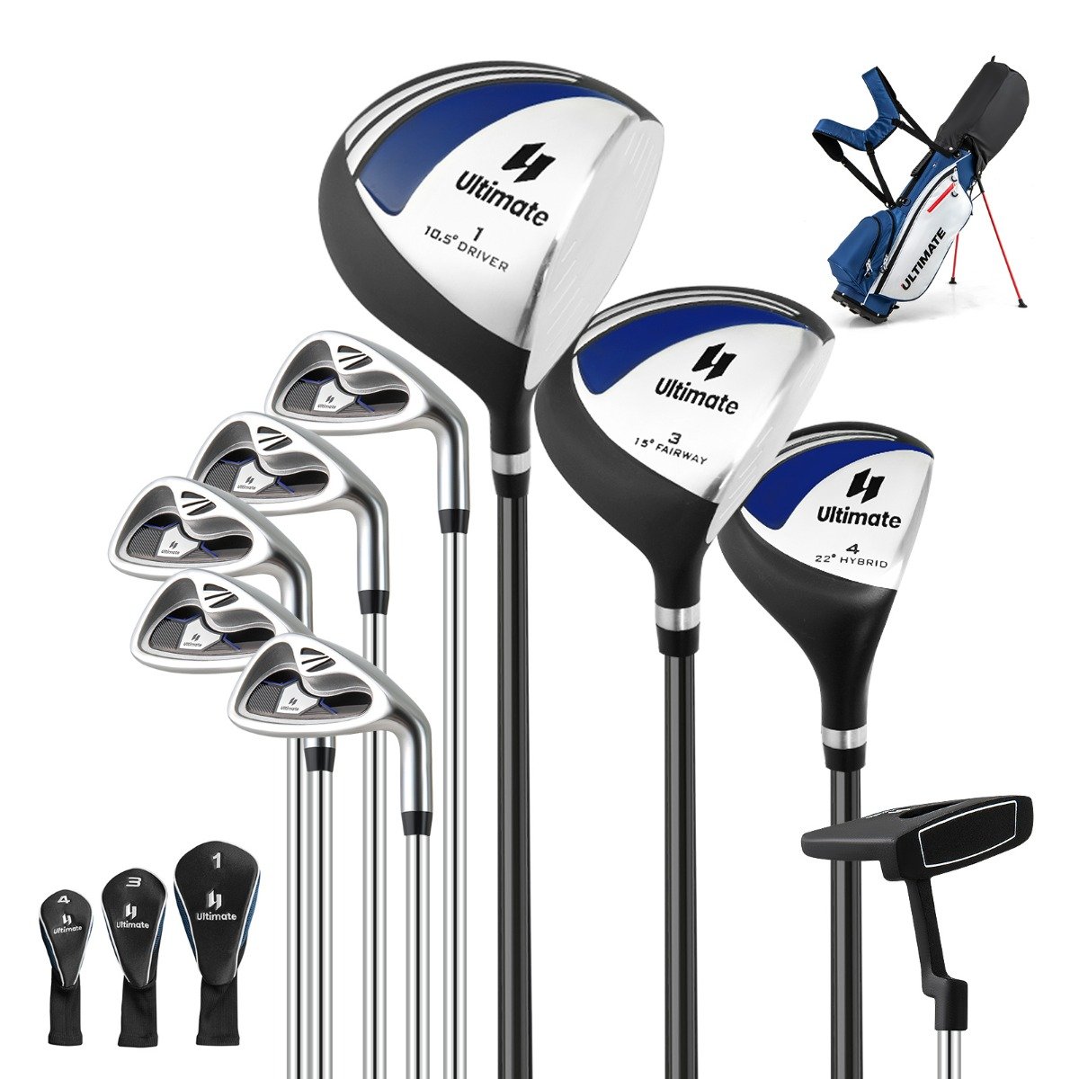 9-teiliges komplettes Herren Golfschläger Set Golfset perfektes Golfschläger-Geschenk