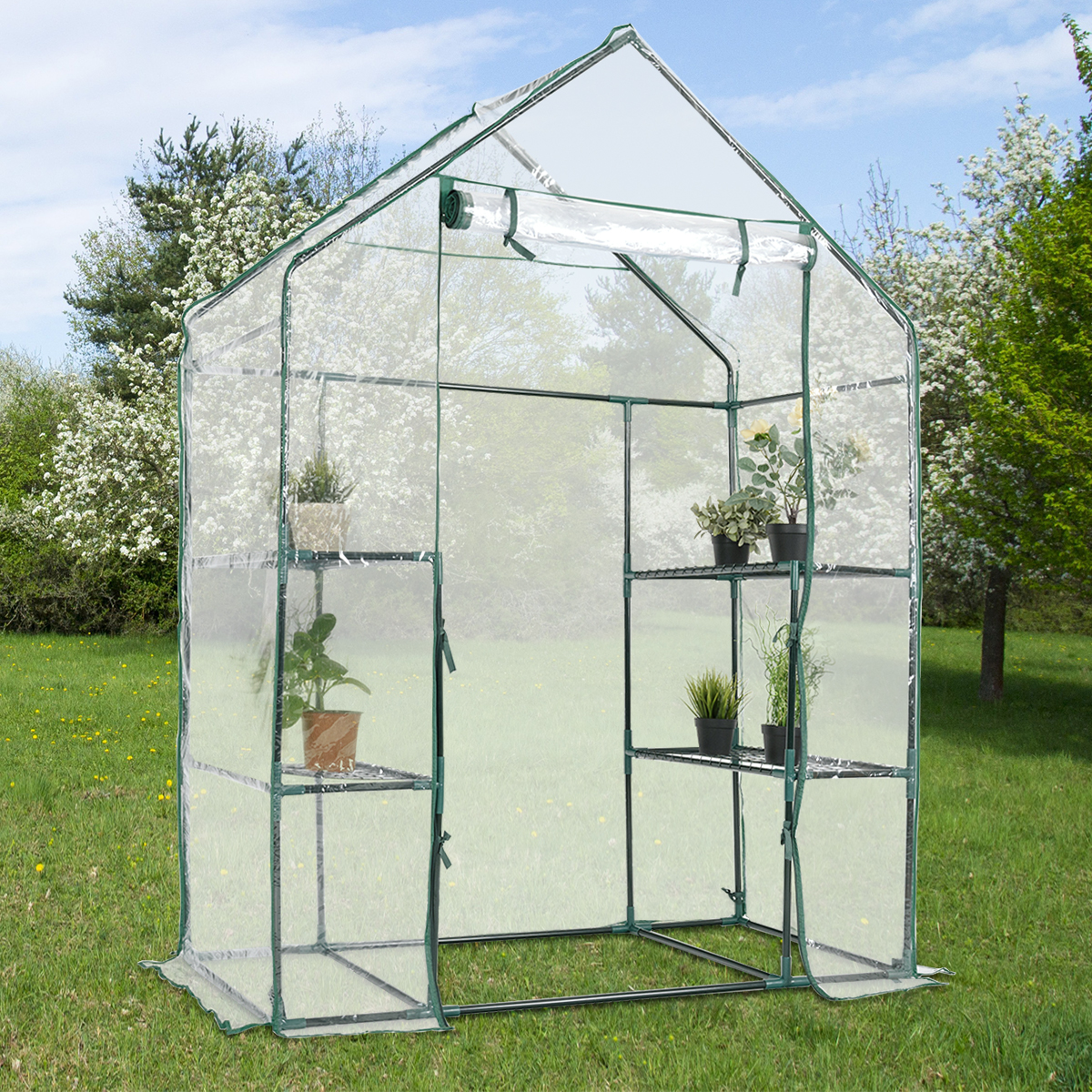Gewächshaus Foliengewächshaus Treibhaus Pflanzenhaus Tomatenhaus 143 x 73 x 195 cm