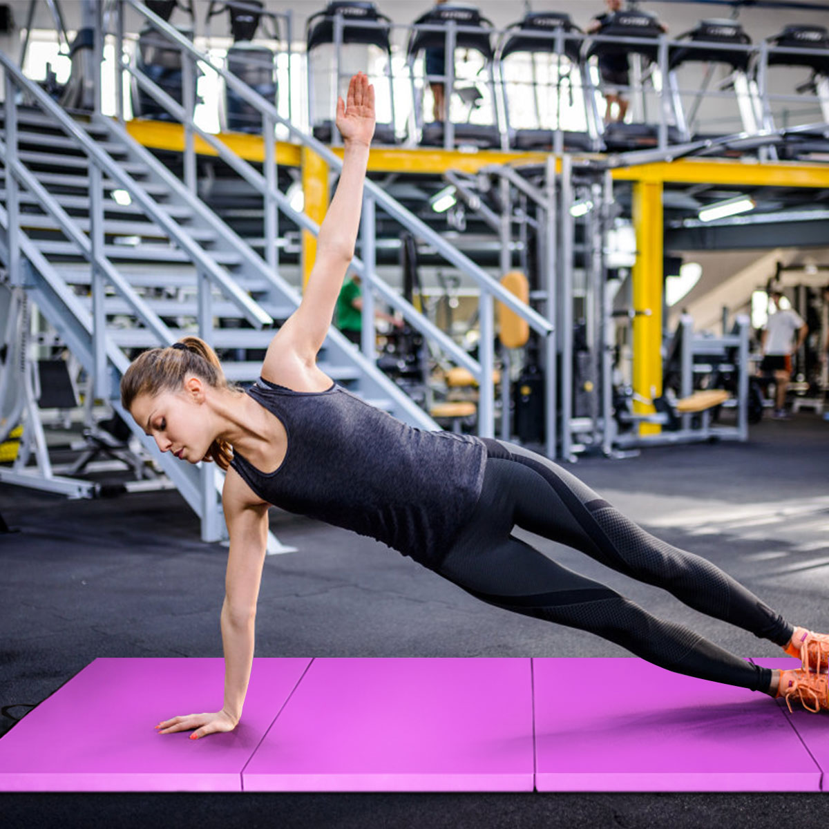 240 x 116 x 5 cm faltbare Gymnastikmatte Sportmatte Fitnessmatte Turnmatte Lila