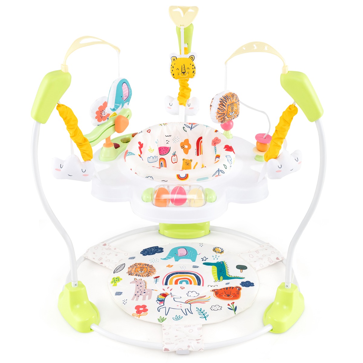 Baby Sky Jumperoo mit Verstellbaren Höhen & Spielzeuge & Spieluhr Lauflernhilfe Gelb