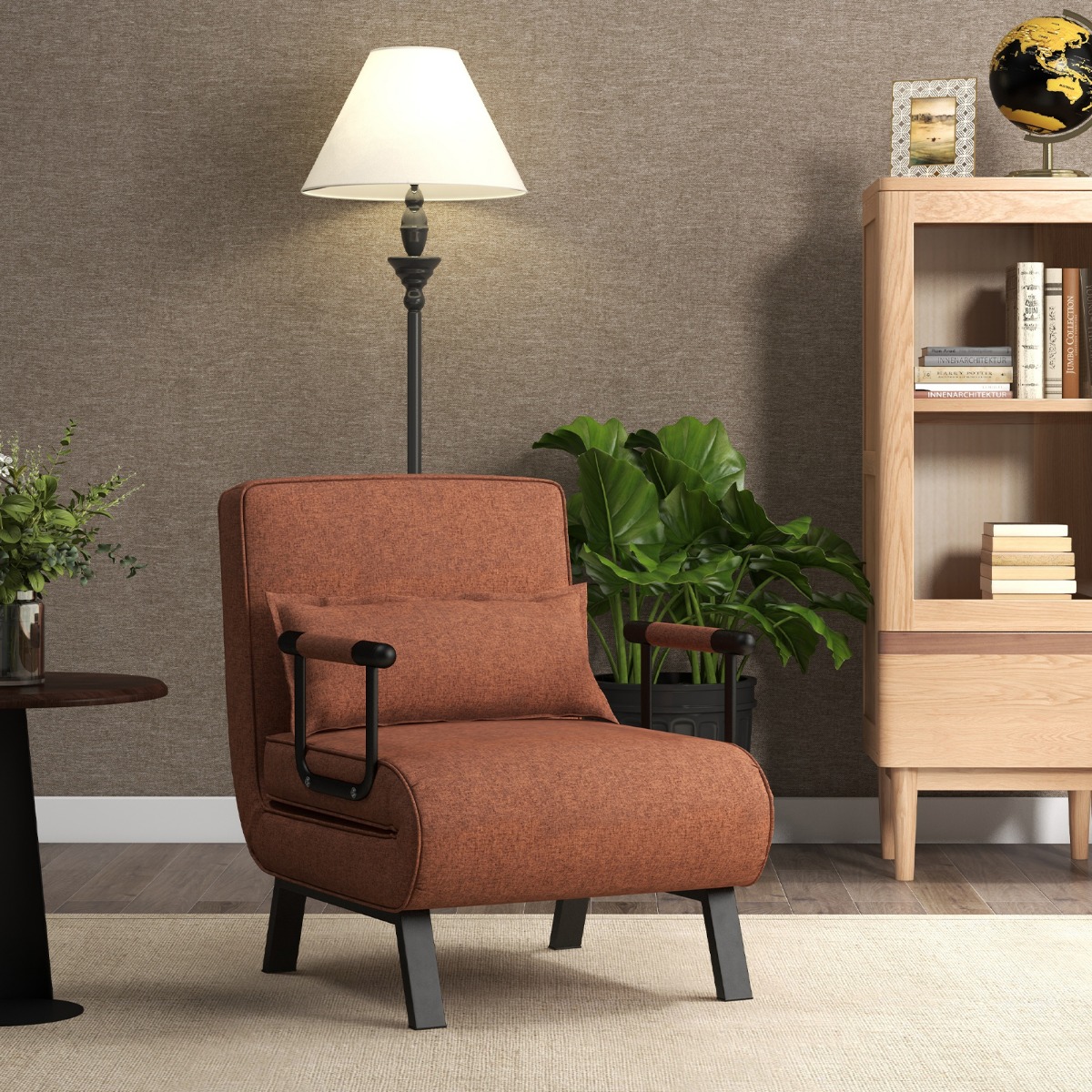 Cabrio-Schlafsofa Klappsessel Schlafcouch Sofabett 5-Positionen-Liegestuhl Kaffee