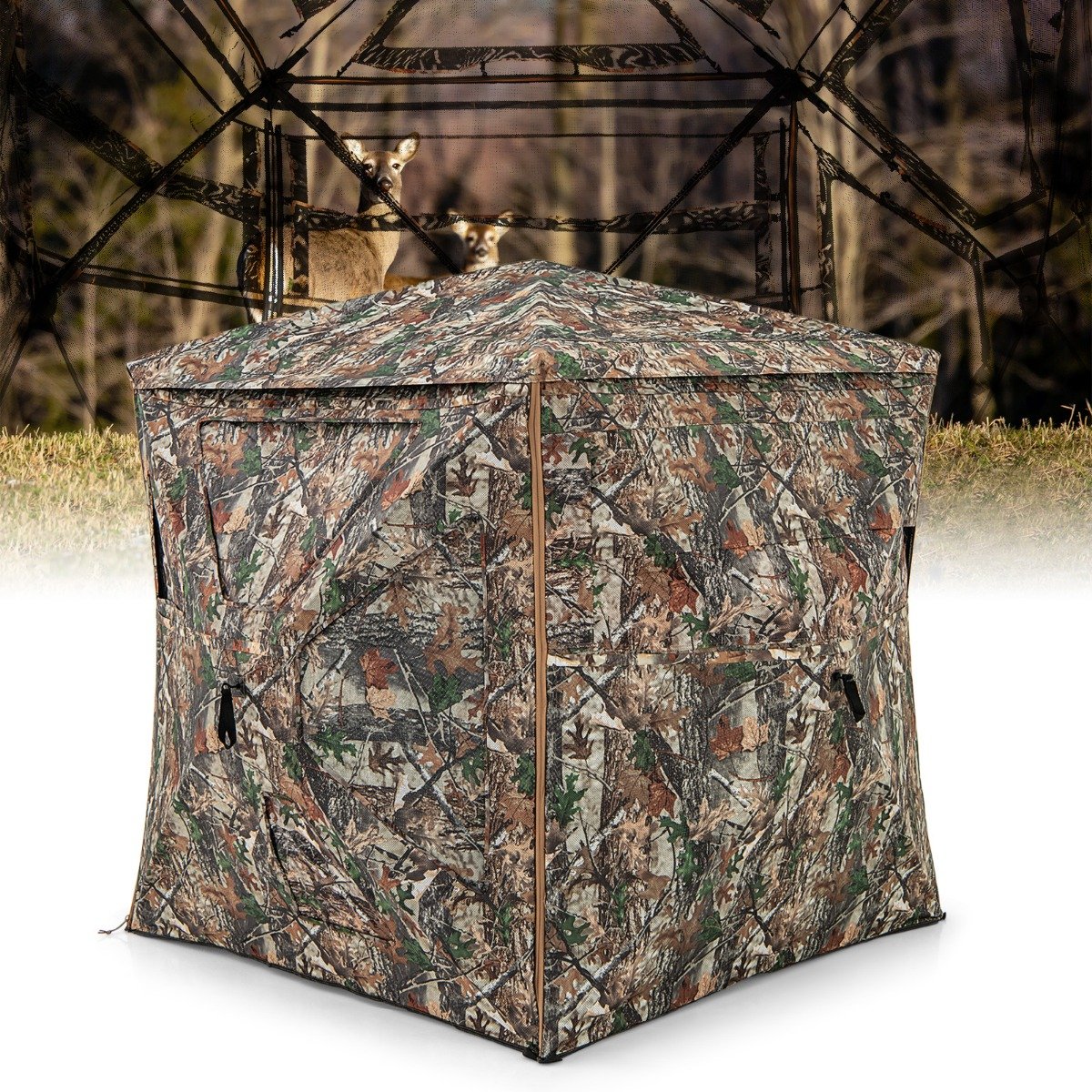 5-teiliges zerlegbares Jagdversteck für 2–3 Personen 360° durchsichtiges Jägerzelt
