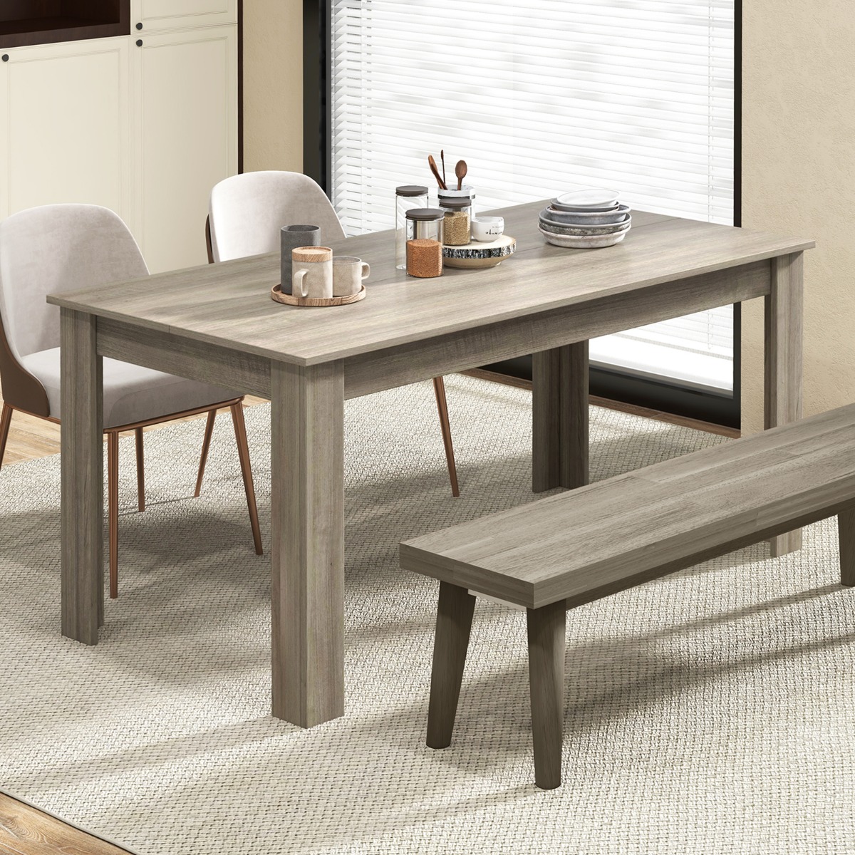 Esstisch Holz 160 x 80 cm großer Tisch rechteckiger Küchentisch Speisetisch Natur