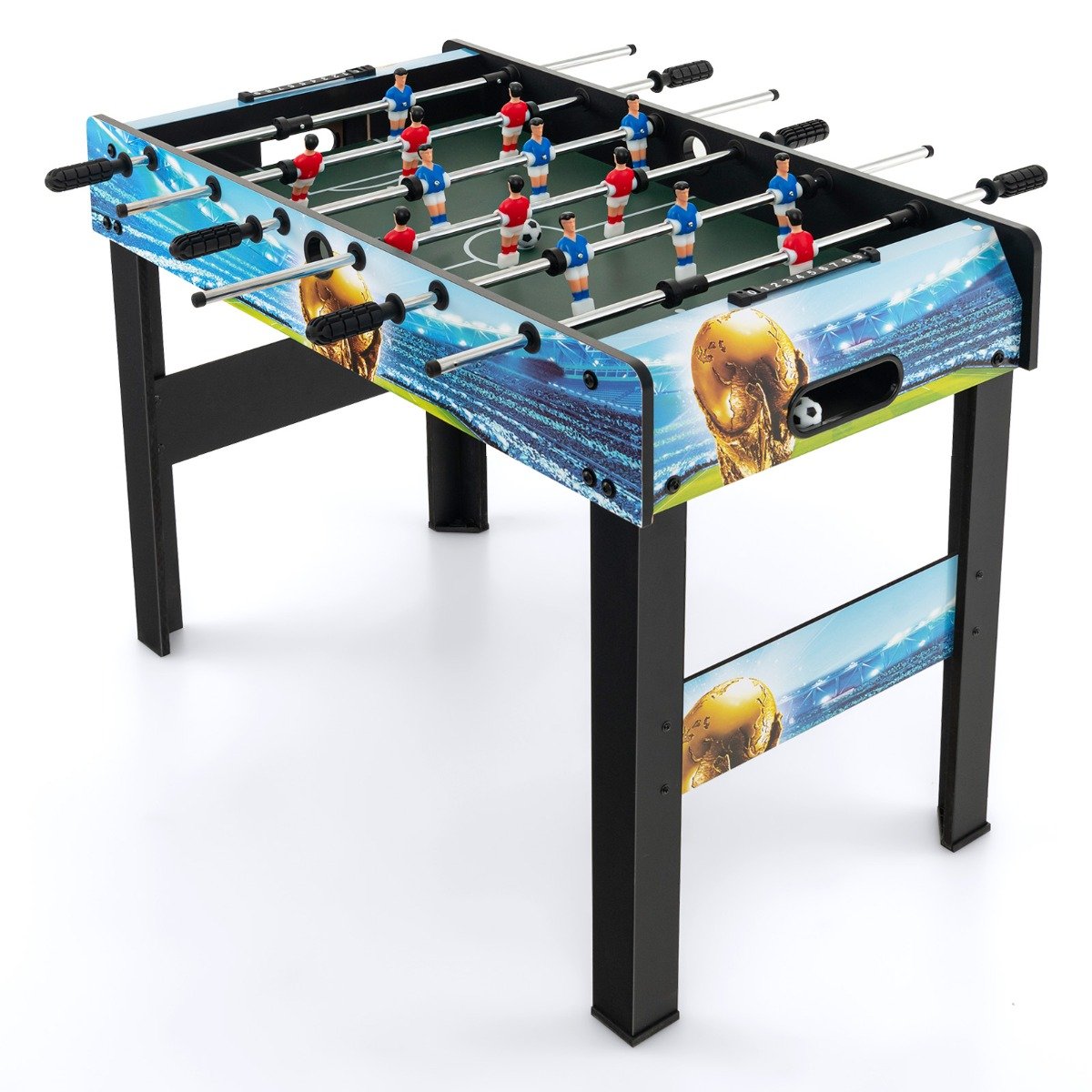 2 in 1 Tischkicker mit 14 Kicker & 2 Bällen & Punktezähler & Abnehmbaren Beinen Tischfußball
