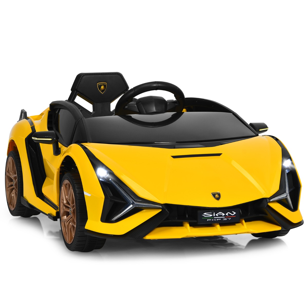 Kinderauto Batteriebetriebenes 12V Elektrofahrzeug Kinderfahrzeug 108 x 64 x 41 cm Gelb