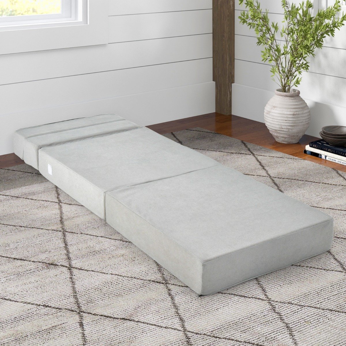 3 in 1 Klappbares Schlafsofa mit Waschbarem Bezug Extra Dick Schaumstoff (15cm) Grau