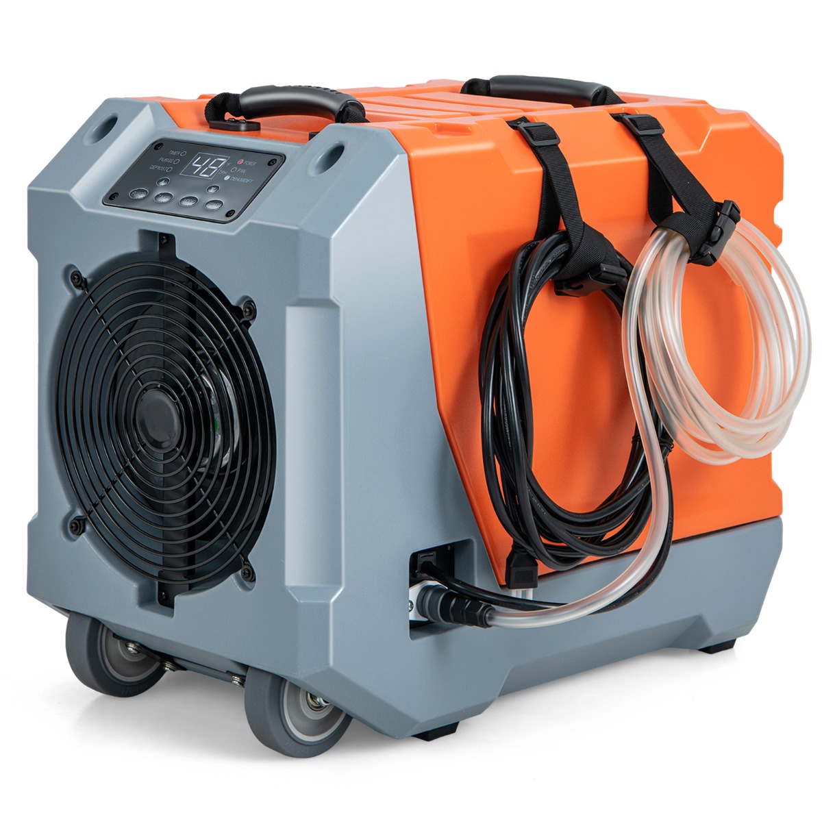 85 L/Tag Luftentfeuchter Bautrockner mit Pumpe & Ablaufschlauch Industrie Trocknungsgerät mit 24H Timer Orange + Grau