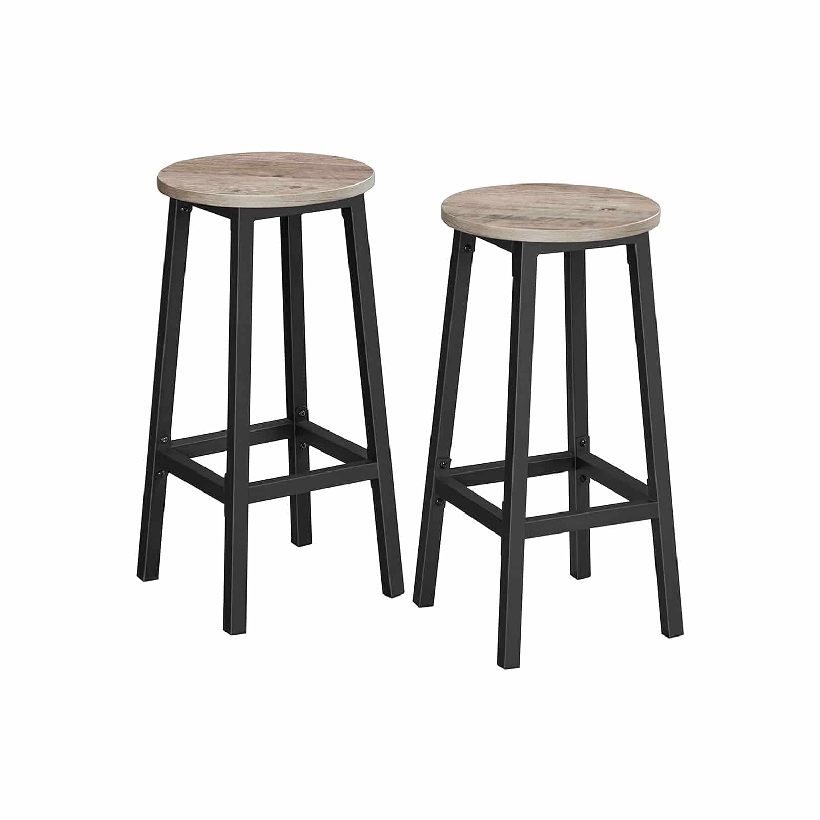 Barhocker 2er Set Greige-Schwarz