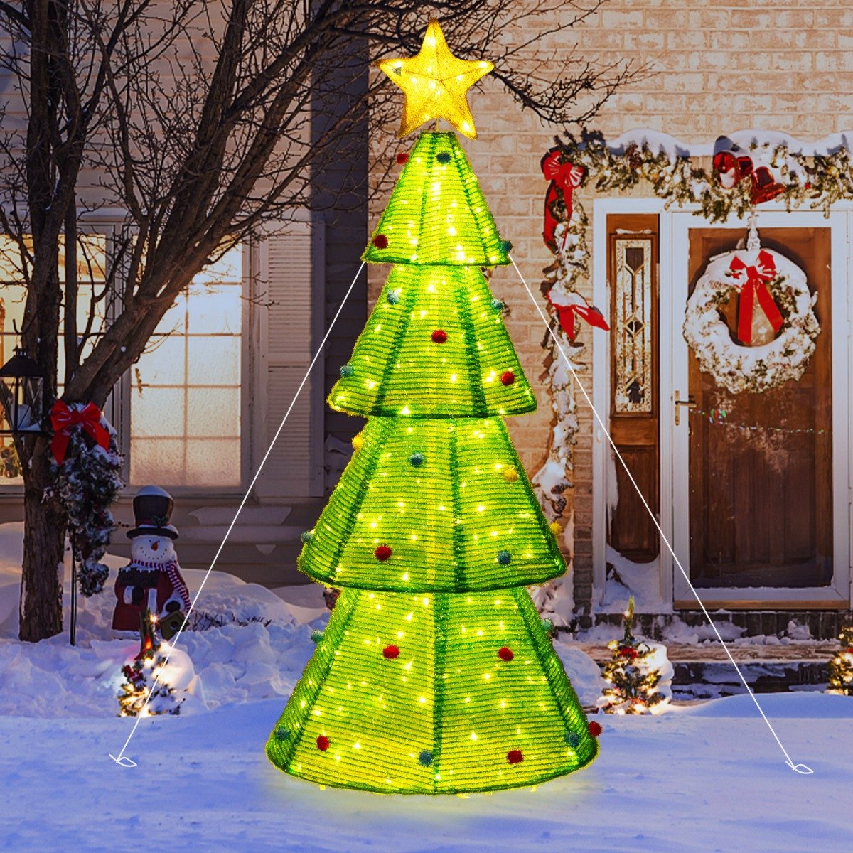 LED Weihnachtsbaum künstlich 190cm beleuchteter Tannenbaum mit 200 LED-Lichern