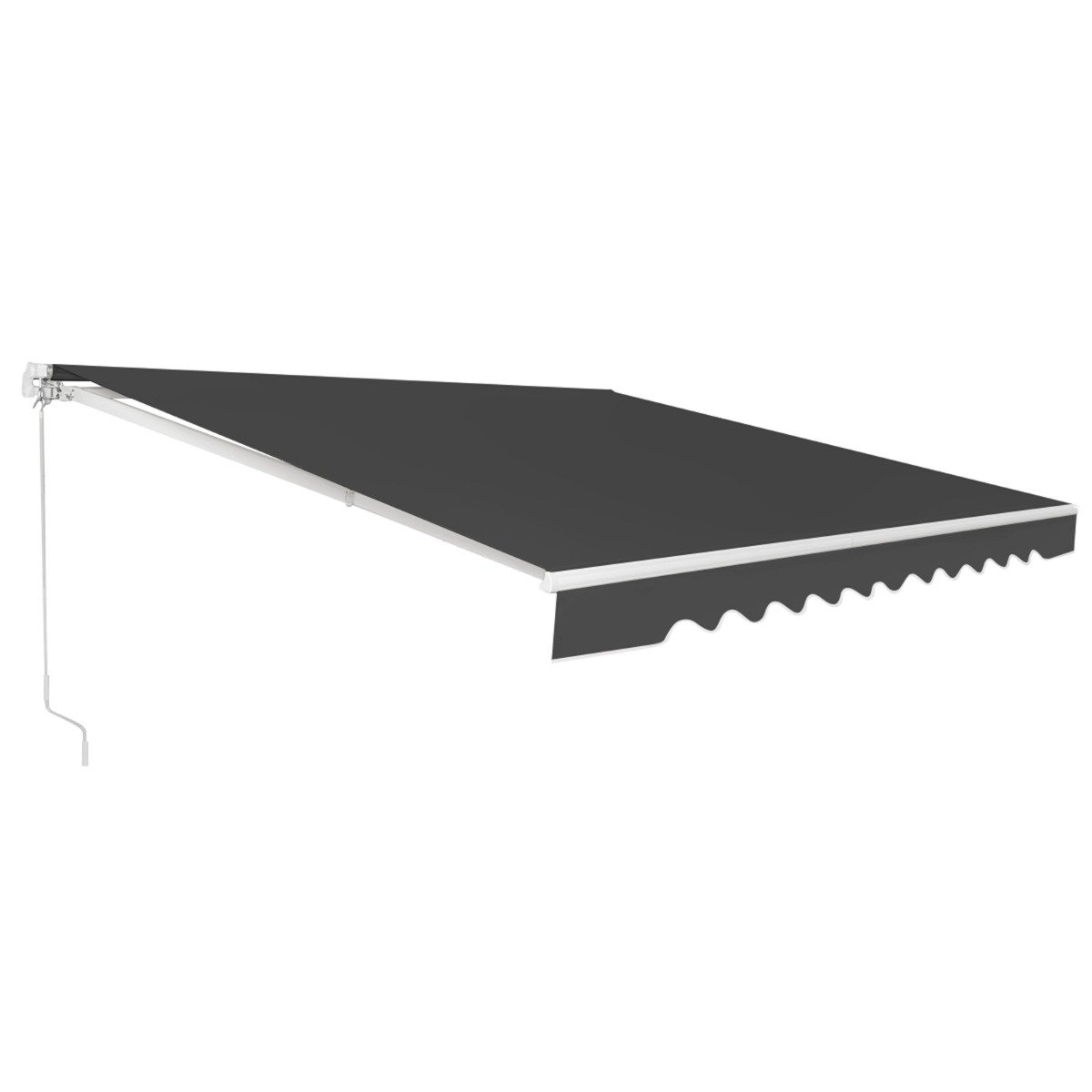 Einziehbare Markise Aluminium Terrassen Sonnenschutz mit Kurbelgriff 3,6 m × 3 m Grau