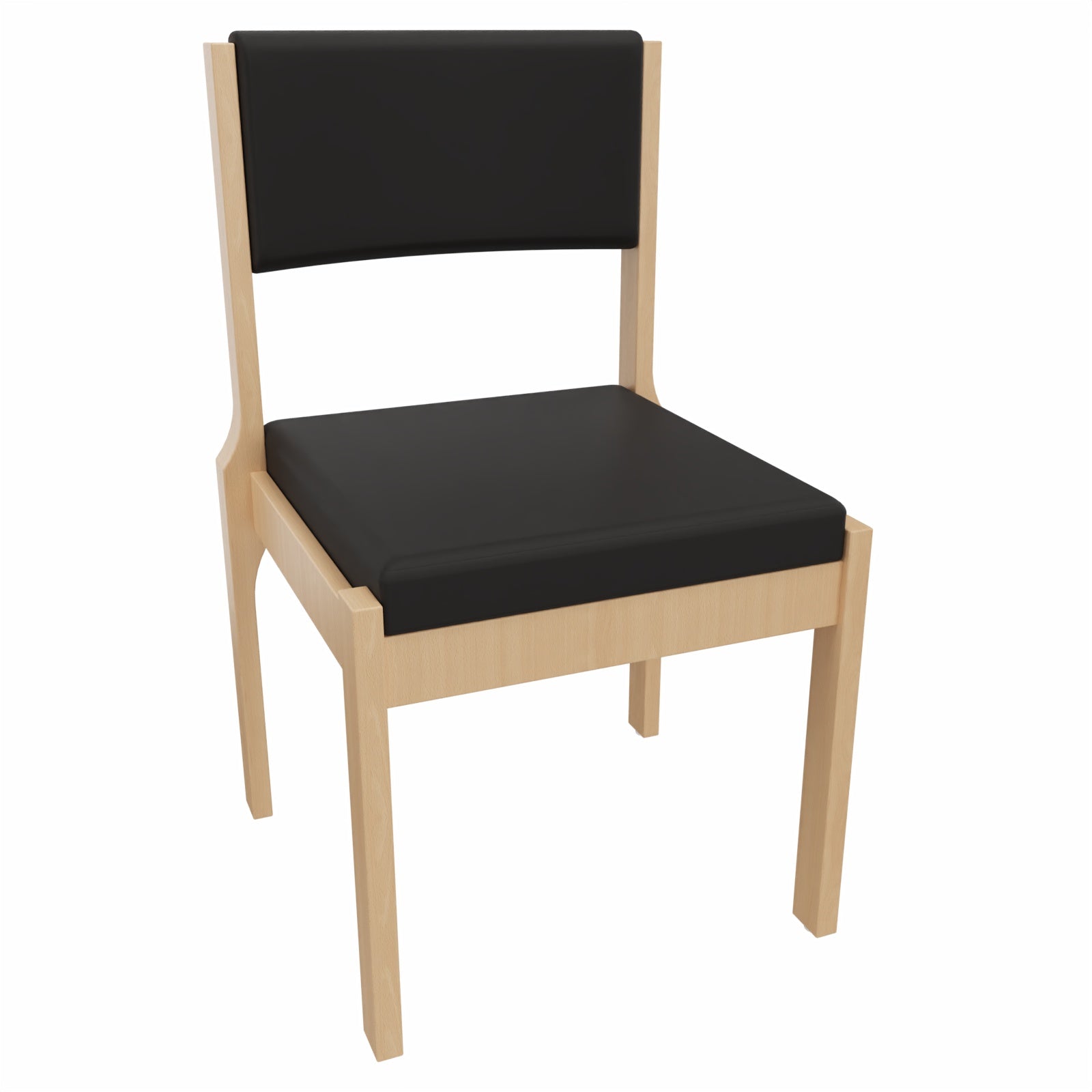 Konferenz und Praxisstuhl Michael – Gepolsterter Stuhl für Wartebereich, Büro und Besprechung - Kunststoff Weiss / Kunstleder Soft Schwarz
