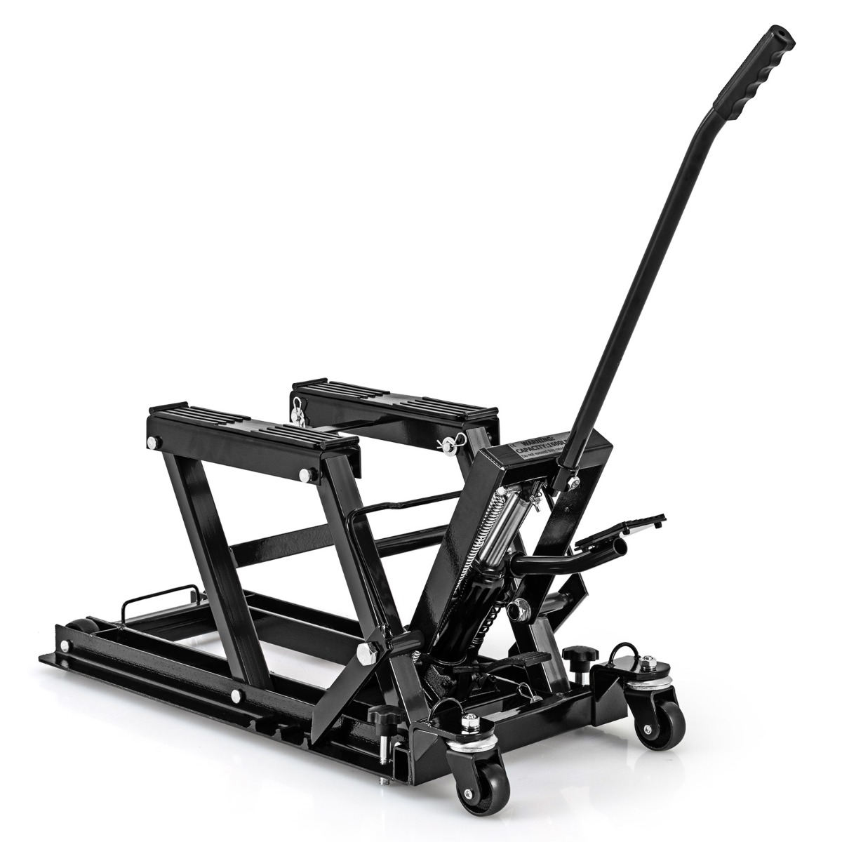 Motorrad Hebebühne bis zu 680kg 3-stufig Höhenverstellbarer Hydraulischer Motorradheber Schwarz