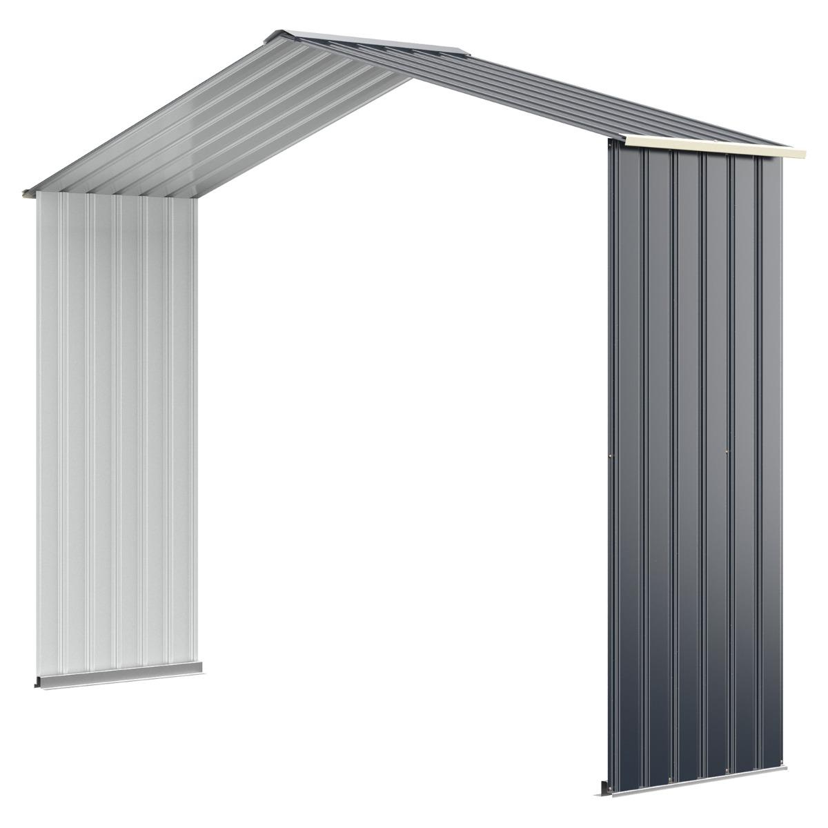 Erweiterungsset für Outdoor-Metallschuppen Erweitert 213 x 162 x 64 cm Grau