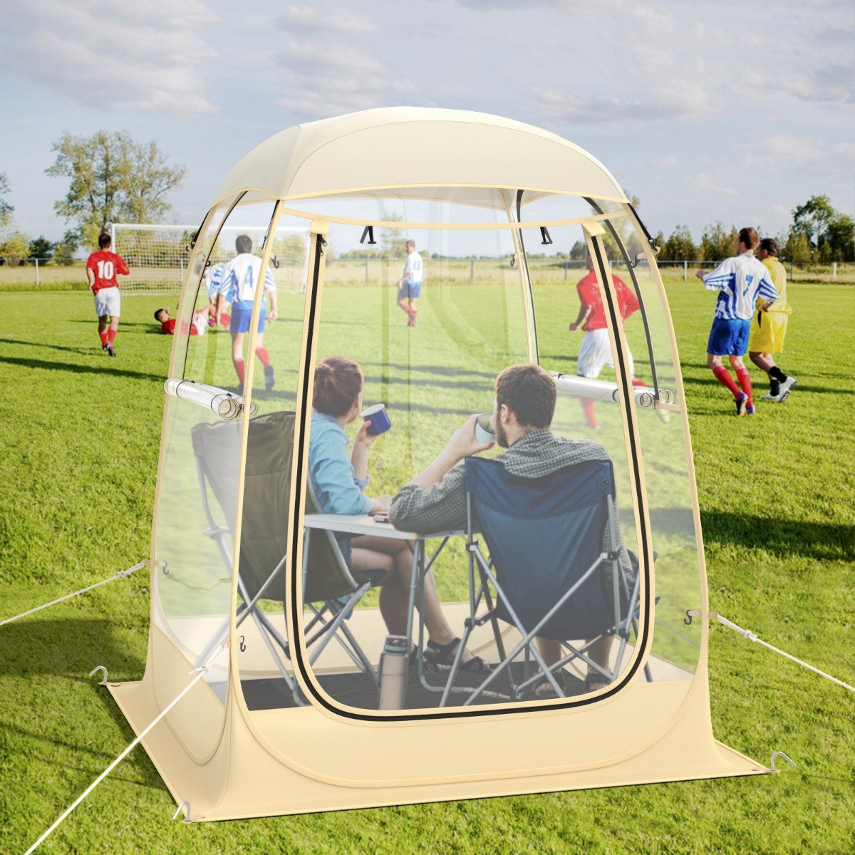 Sportzelt für 1-2 Personen Pop-Up-Zelt mit wetterfestes Schutzdach tragbares & faltbares Outdoor-Luftpolsterzelt Klein