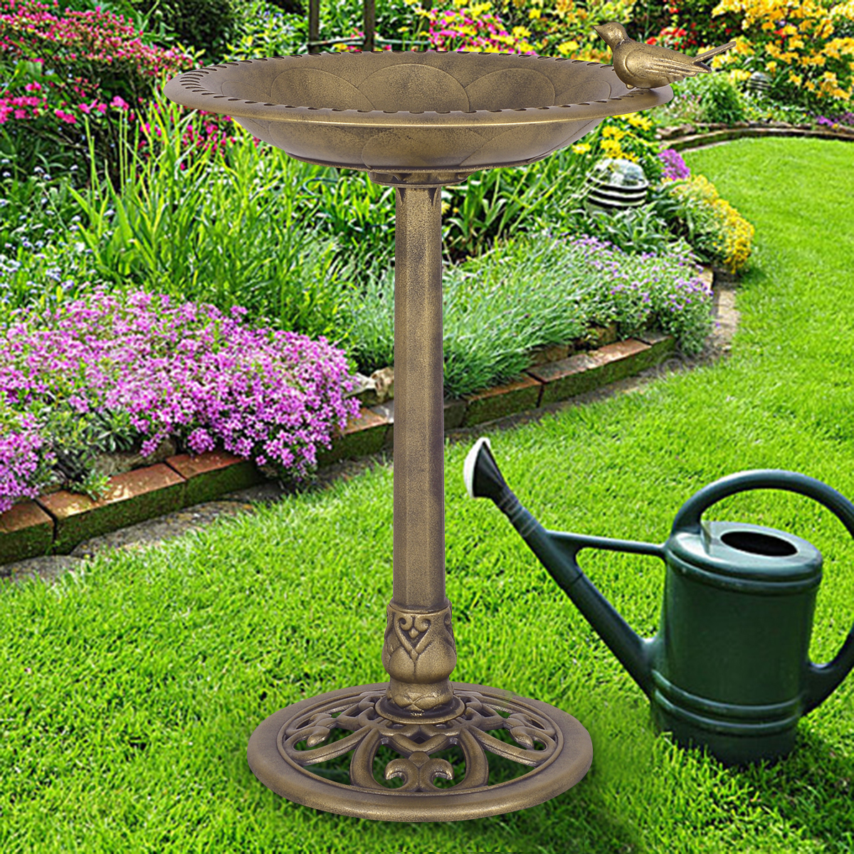 Vogelfutterstation Vogel Feeder Futterstation Vogelfutterspender stand 50 x 76 cm Bronze