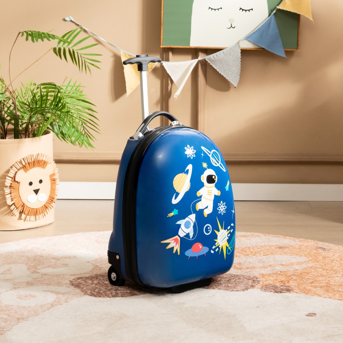 16" Kinderkoffer mit 2-stufigem Teleskopgriff Kindertrolley Kinder Handgepäck Astronauten