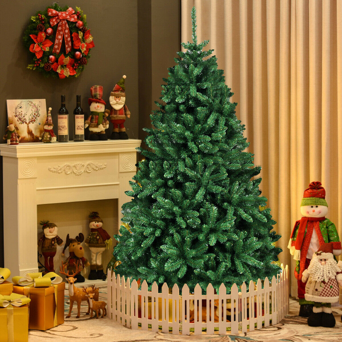 Weihnachtsbaum 183 cm Künstlicher Christbaum Tannenbaum mit faltbarem Metallständer