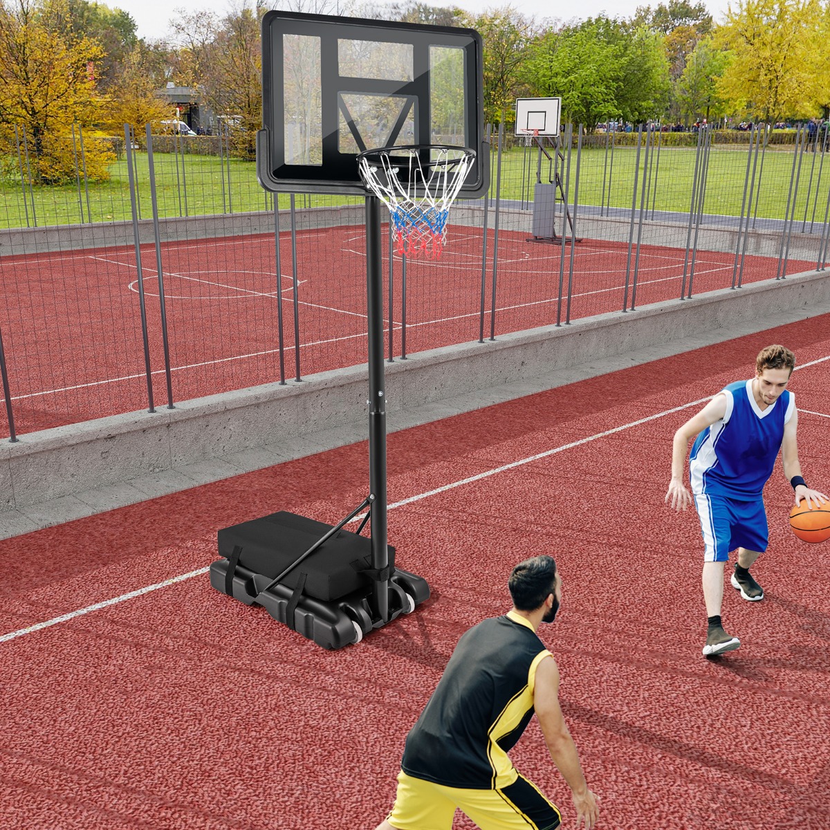 Sandsack für Basketballkorbständer bis zu 136 KG Sand aus Oxford-Gewebe Schwarz