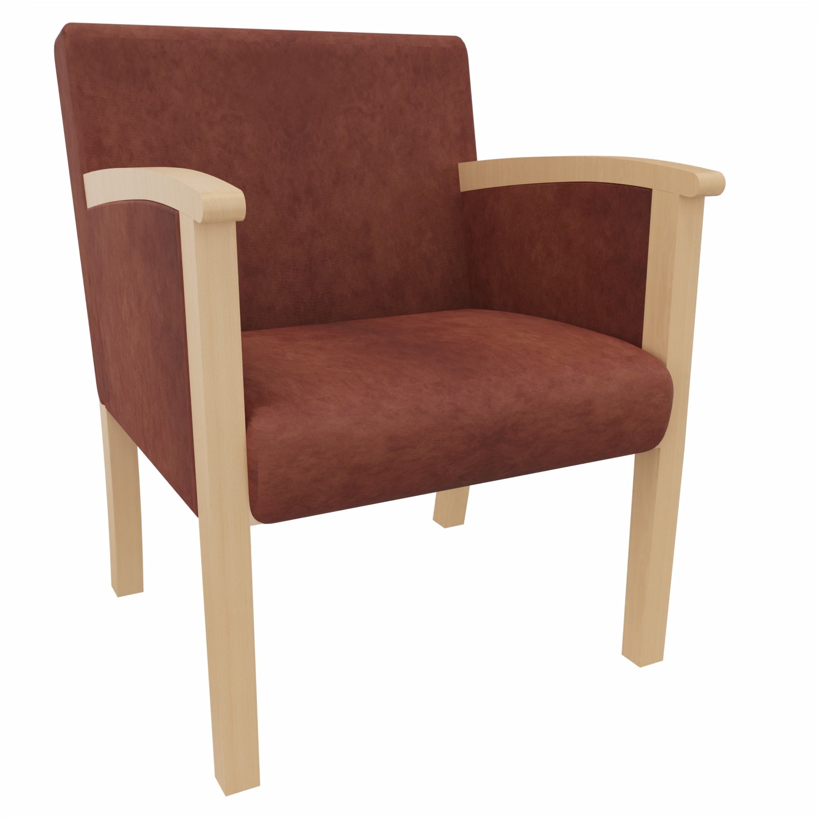 Sessel Santana – Massivholz-Polstersessel mit Gurtpolsterung und hoher Belastbarkeit - Metall Silber / Clean-Stoff Como Braun