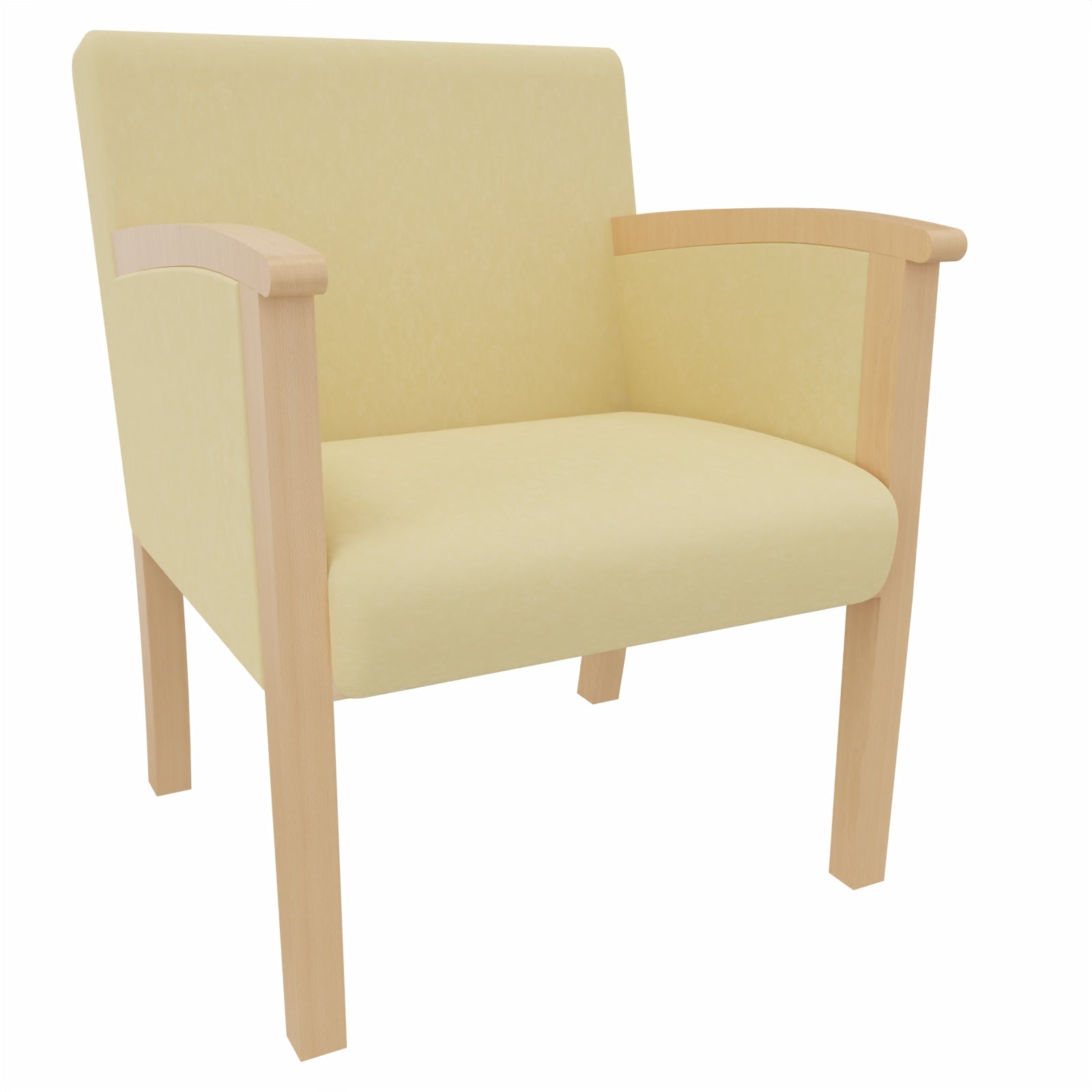 Sessel Santana – Massivholz-Polstersessel mit Gurtpolsterung und hoher Belastbarkeit - Metall Silber / Clean-Stoff Como Creme