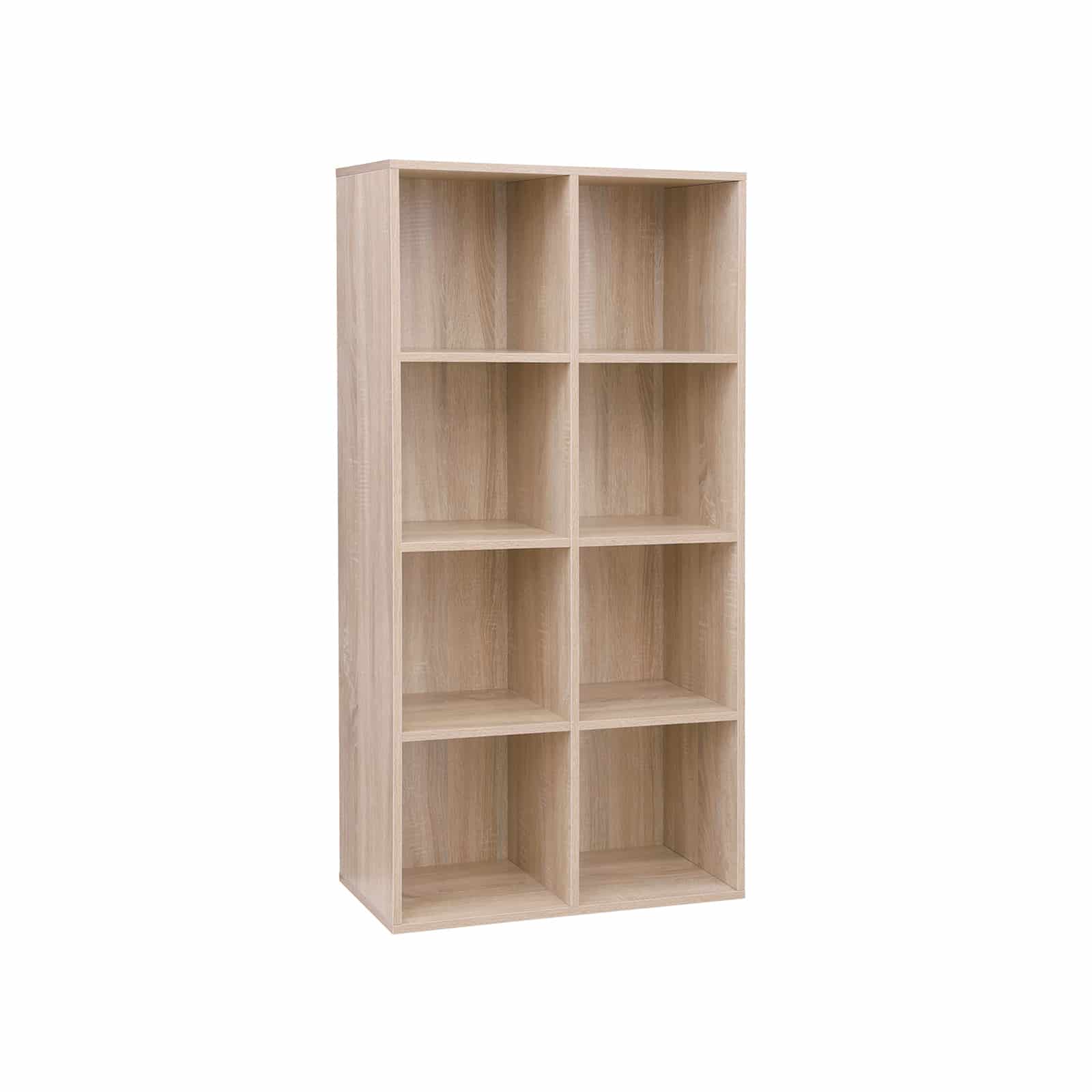 Schlichtes Regal mit 8 Fächern Holzoptik
