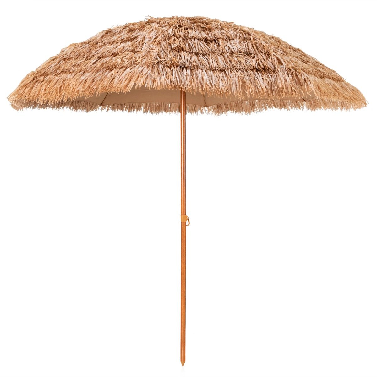 Ø205cm Hawaii Sonnenschirm Stroh Strandschirm Gartenschirm Strohschirm Terrassenschirm