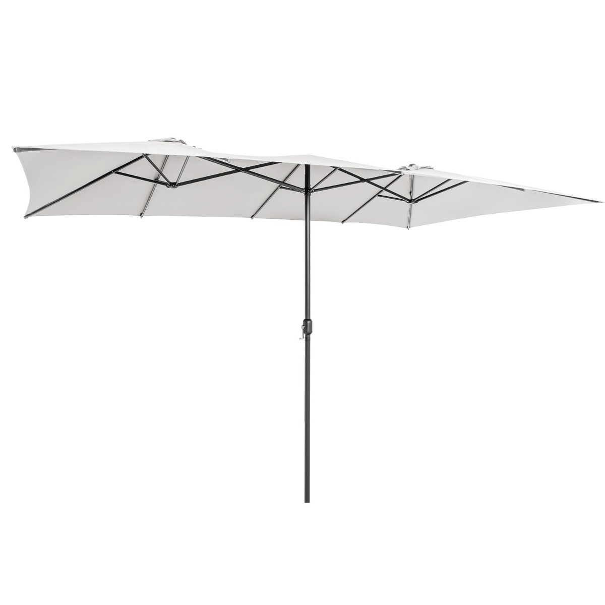 Doppelsonnenschirm Rechteckiger Sonnenschirm UV Schutz 426 x 265 cm Beige