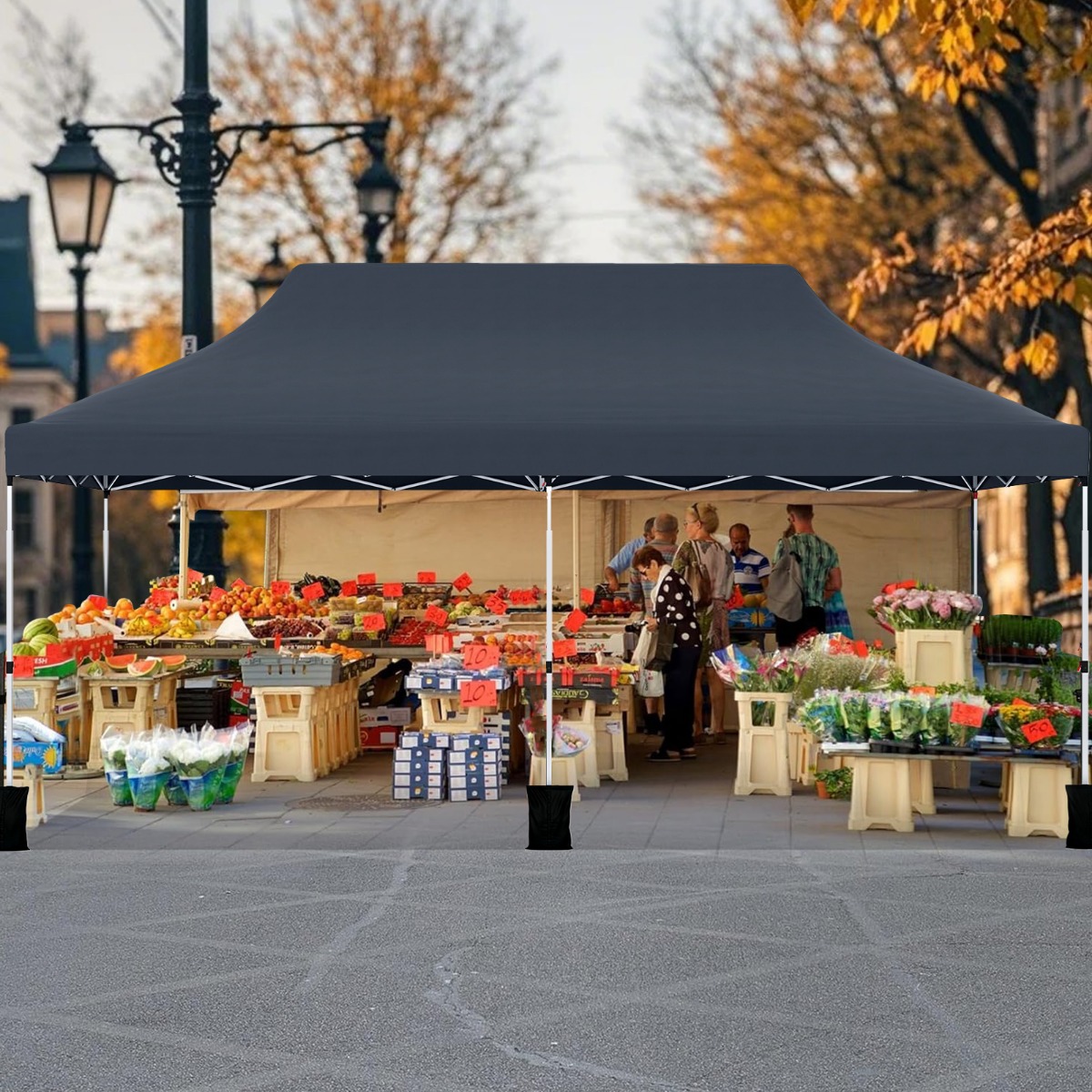 300 x 600 cm großes Pop-up-Überdachungszelt klappbares Eventzelt mit Tragetasche