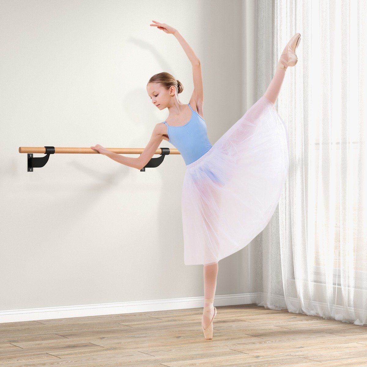 120 cm lange Tanzstange Wandmontierte Ballettstange Ballettausrüstung Fitnessstange mit fester Höhe