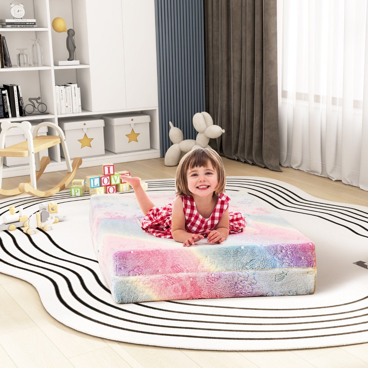 Modulares Kindersofa im Dunkeln leuchtendes Spielsofa Modulsofa Bunt 71 x 53 x 34,5 cm