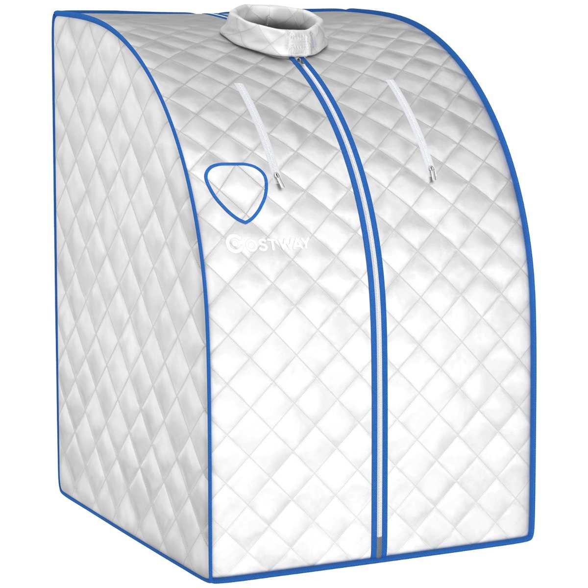 Tragbare Dampfsauna mit 3L/1000W Dampfkessel & Fernbedienung & Klappstuhl & Medizinbox Dampfsauna mit 9 einstellbaren Temperaturen Silber